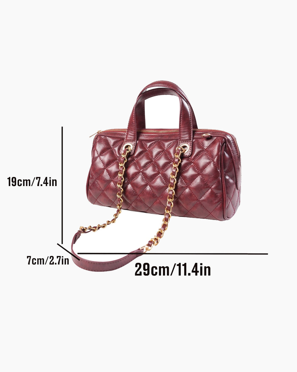 StyleShoot's Quilted Chain Strap Shoulder Bag in Cherry Red