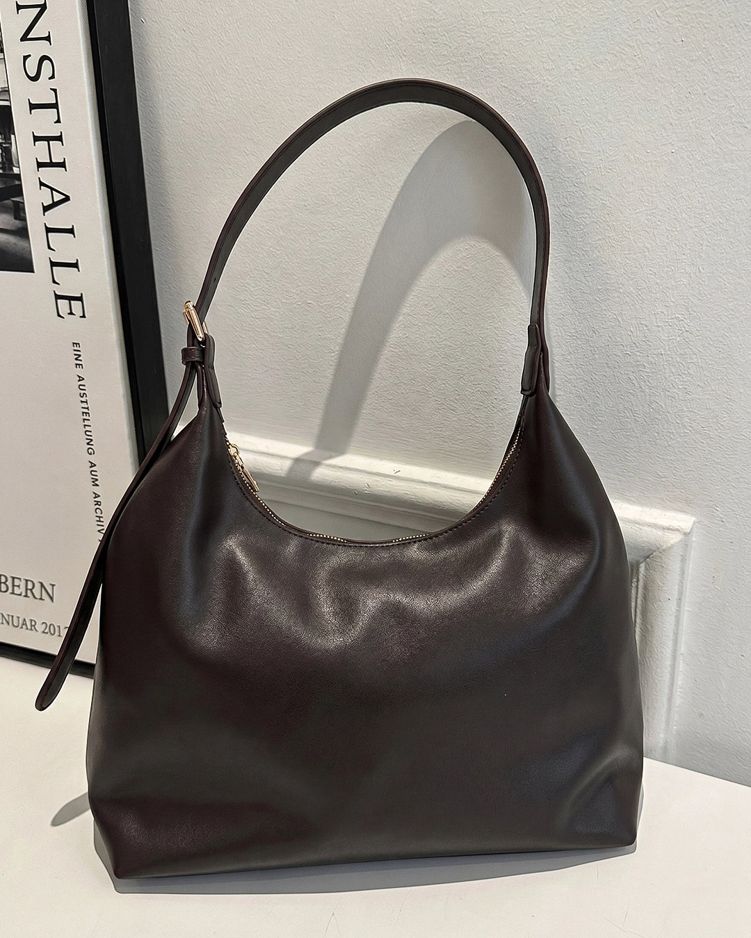 StyleShoot's Classic Slouch Tote Bag in Cocoa Brown