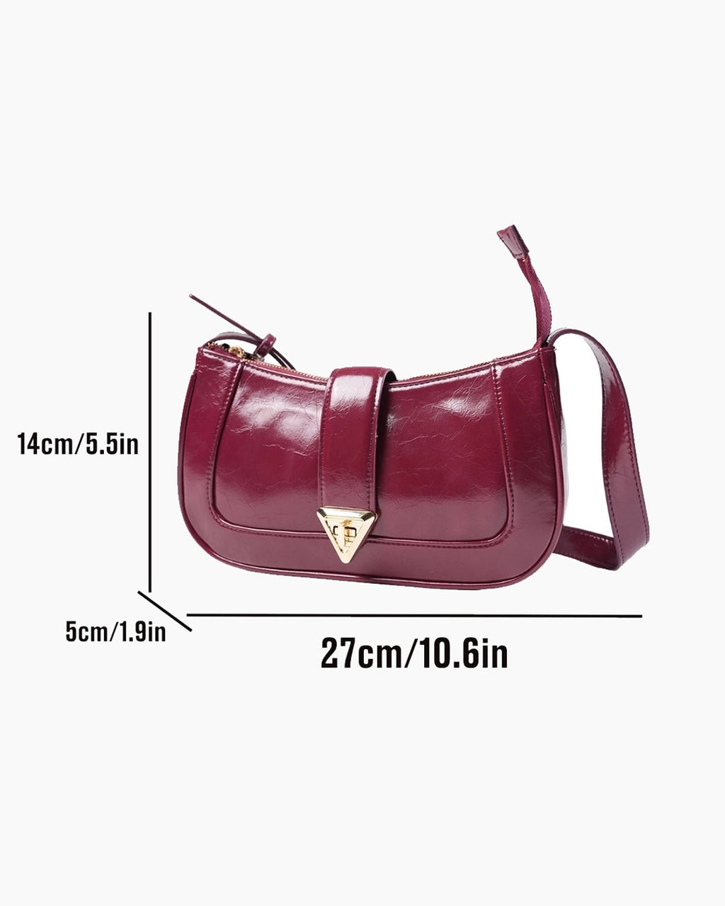 StyleShoot's Elegant Patent Finish Shoulder Bag in Cherry Red