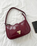 StyleShoot's Elegant Patent Finish Shoulder Bag in Cherry Red