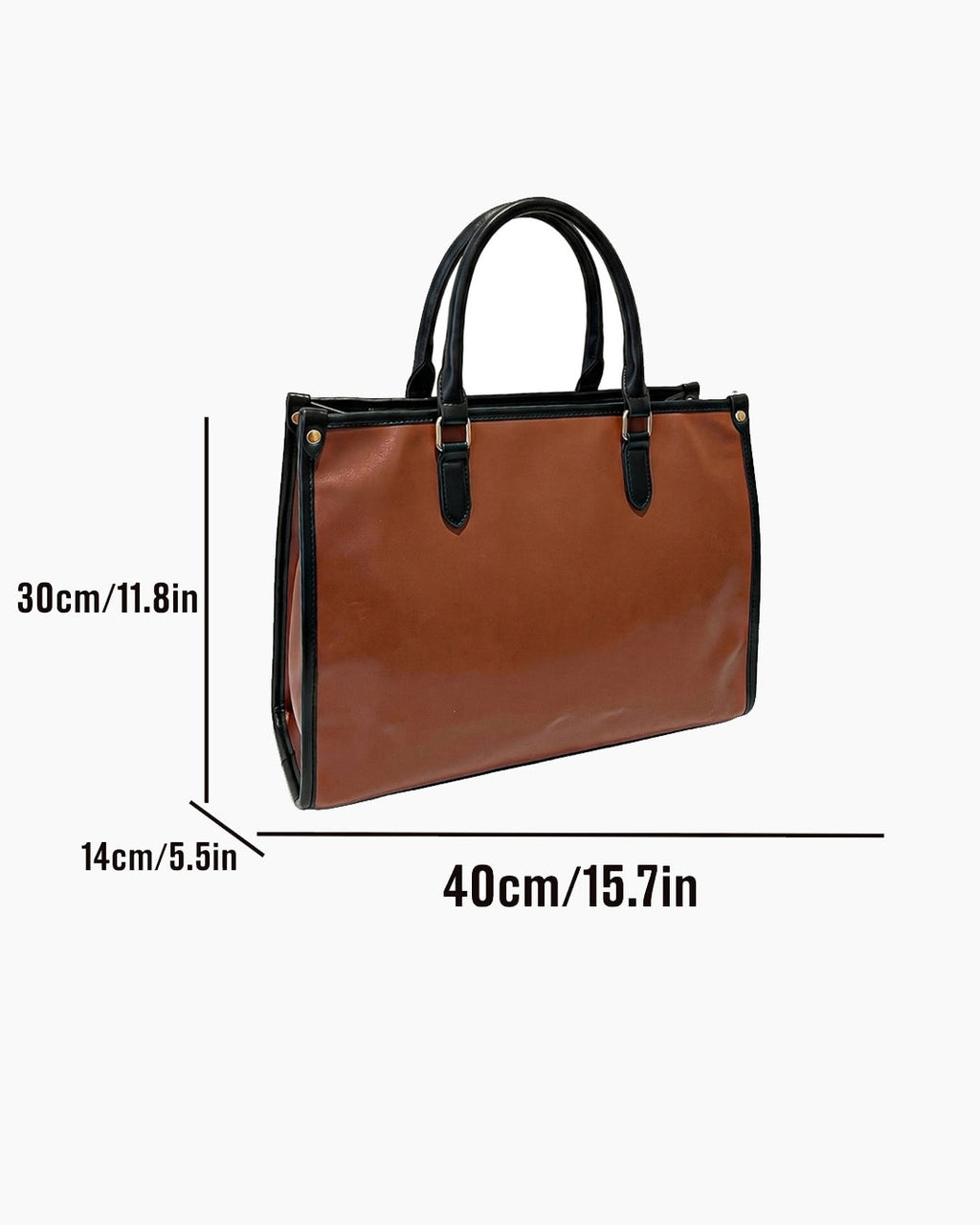 StyleShoot's Tailored Contrast Handle Tote Bag in Brown