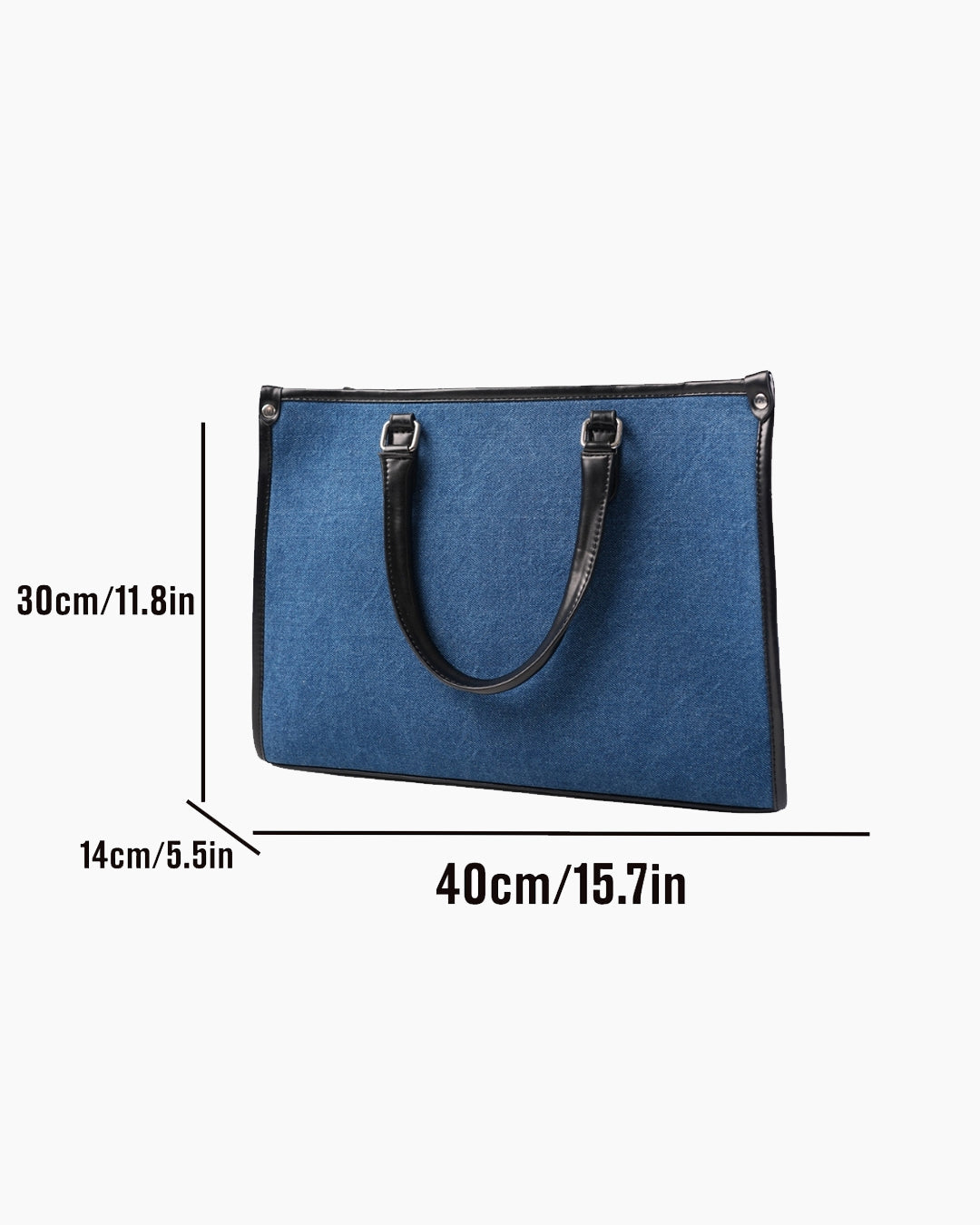 StyleShoot's Tailored Contrast Handle Tote Bag in Denim Blue