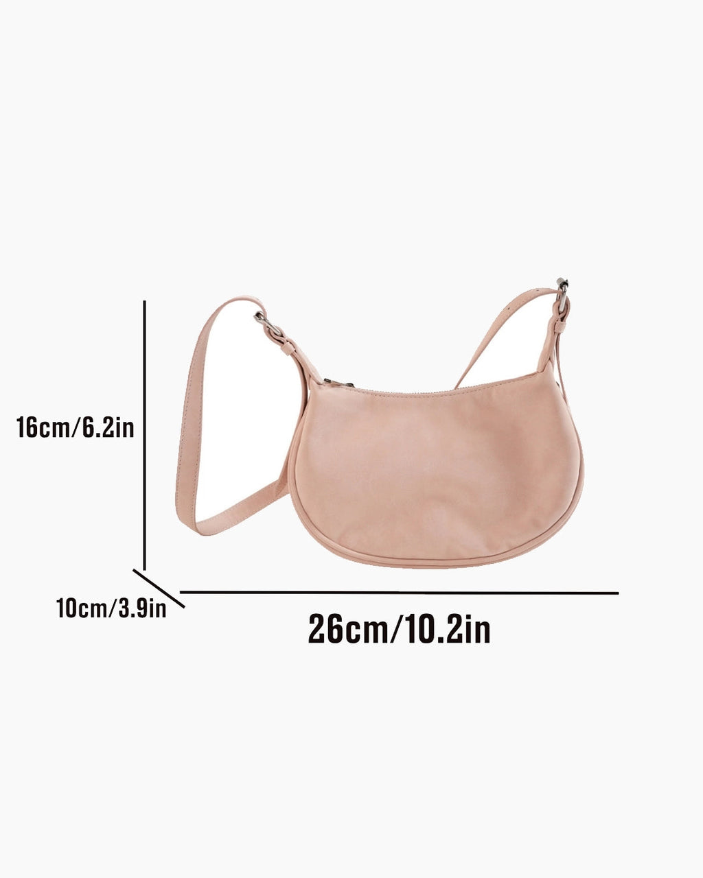 StyleShoot's Minimal Curved Shoulder Bag in Beige