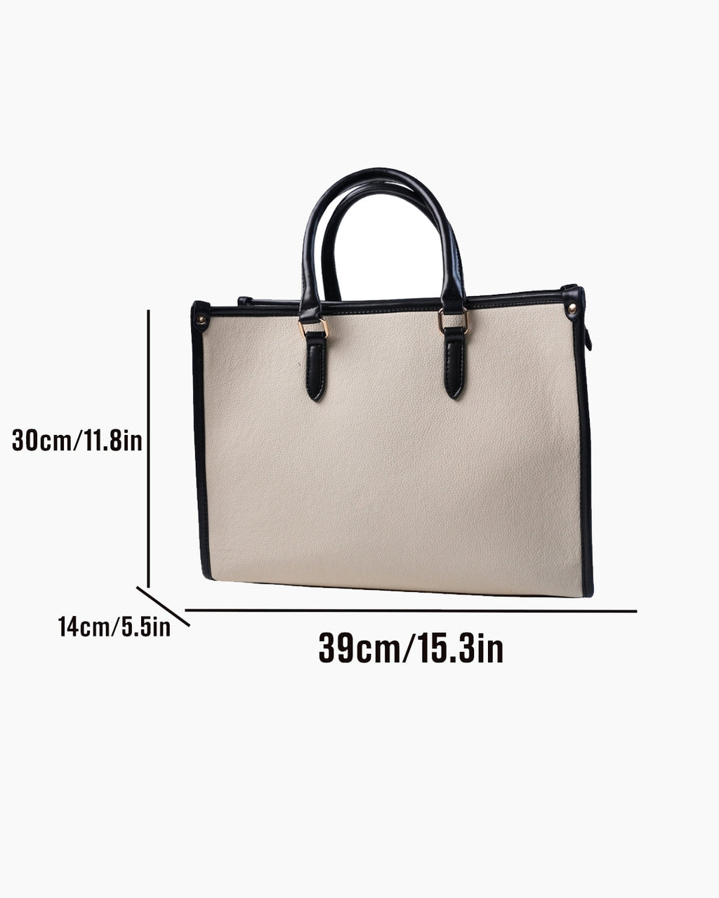 StyleShoot's Tailored Contrast Handle Tote Bag in Ivory White