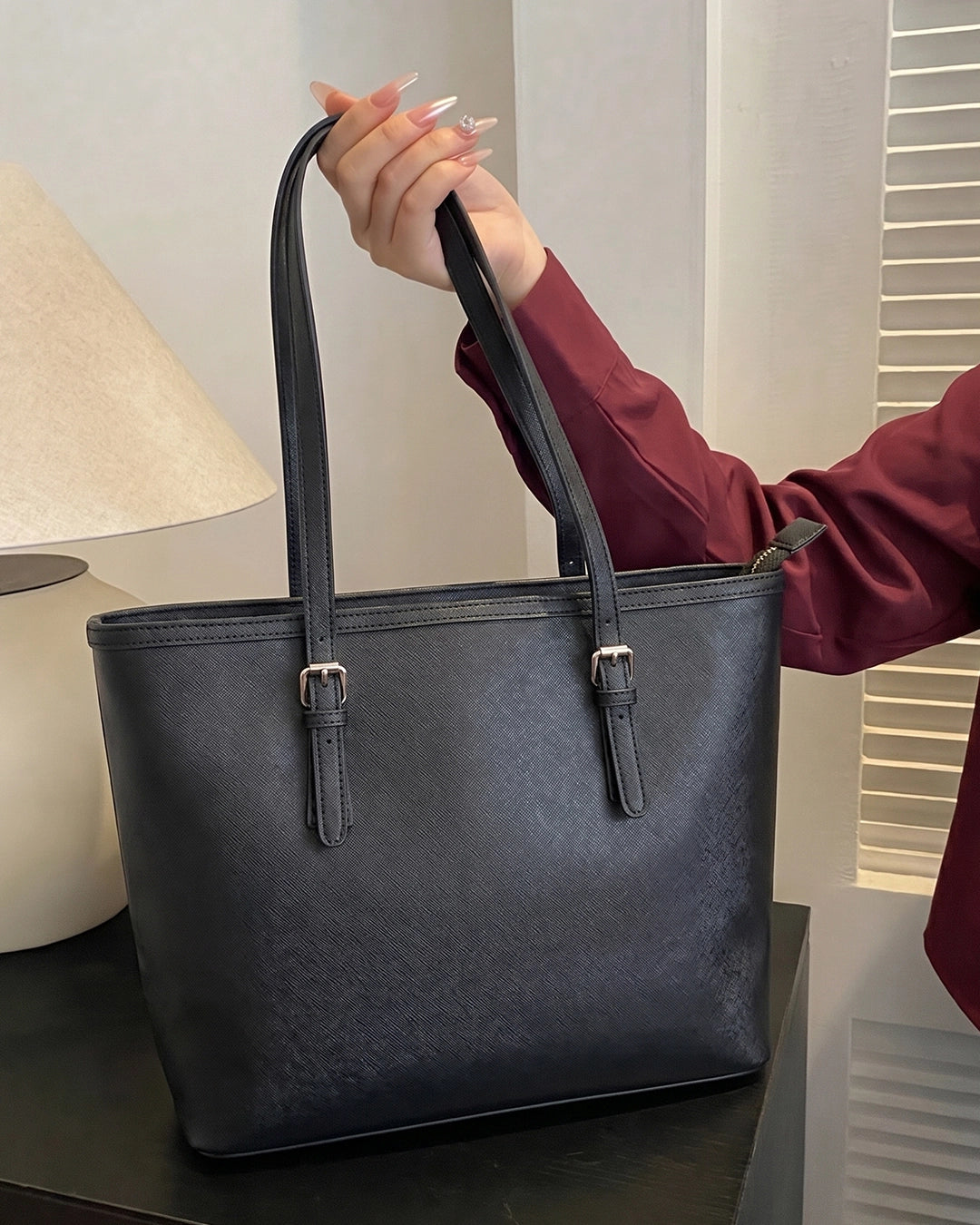 StyleShoot's Office Style Tote Bag in Soft Black