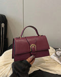 StyleShoot's Chain Strap Top Handle Sling Bag in Cherry Red