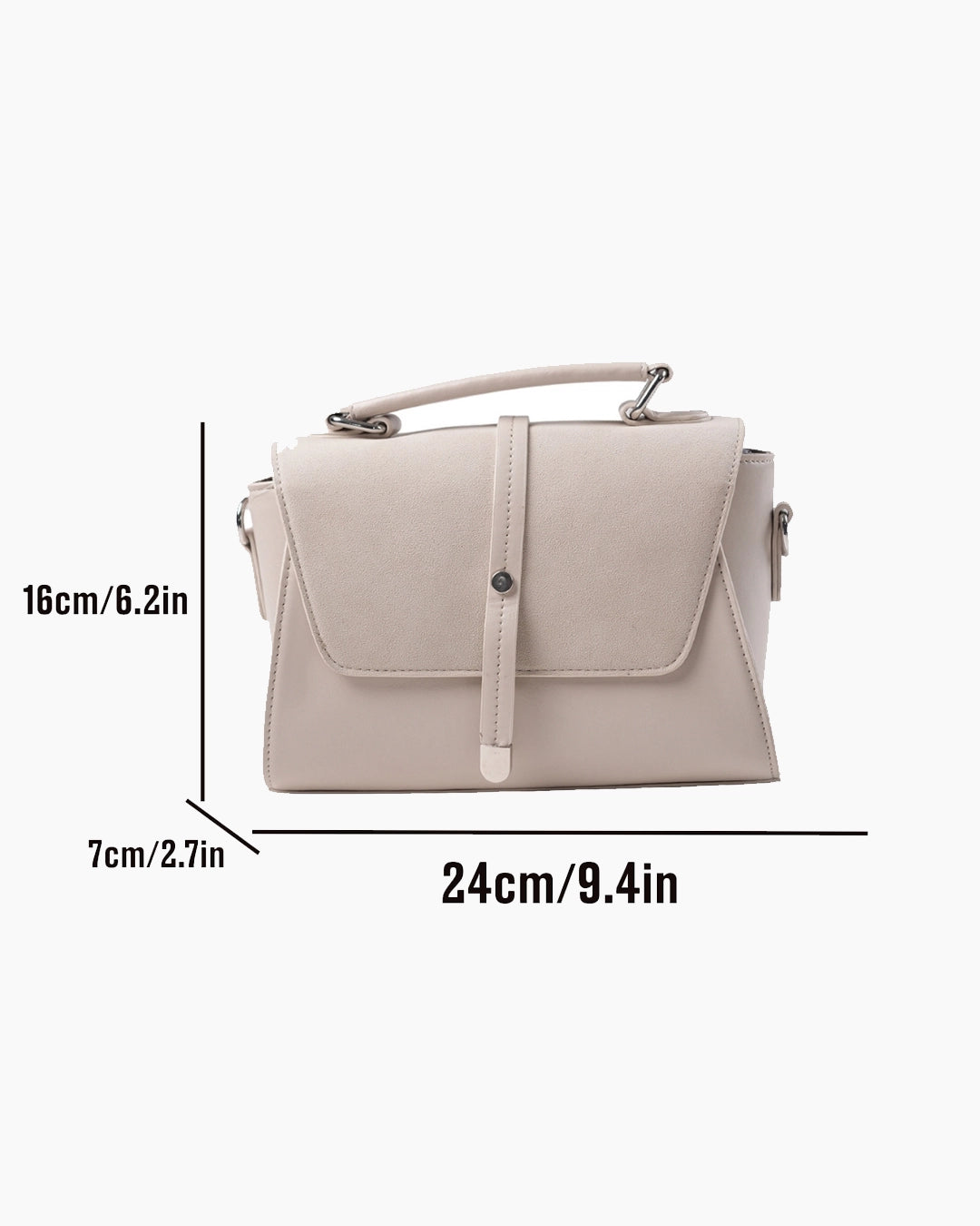 StyleShoot's Vintage Style Top Handle Crossbody Sling Bag in Cream