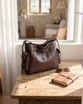StyleShoot's Adjustable Strap Shoulder Bag in Espresso Brown