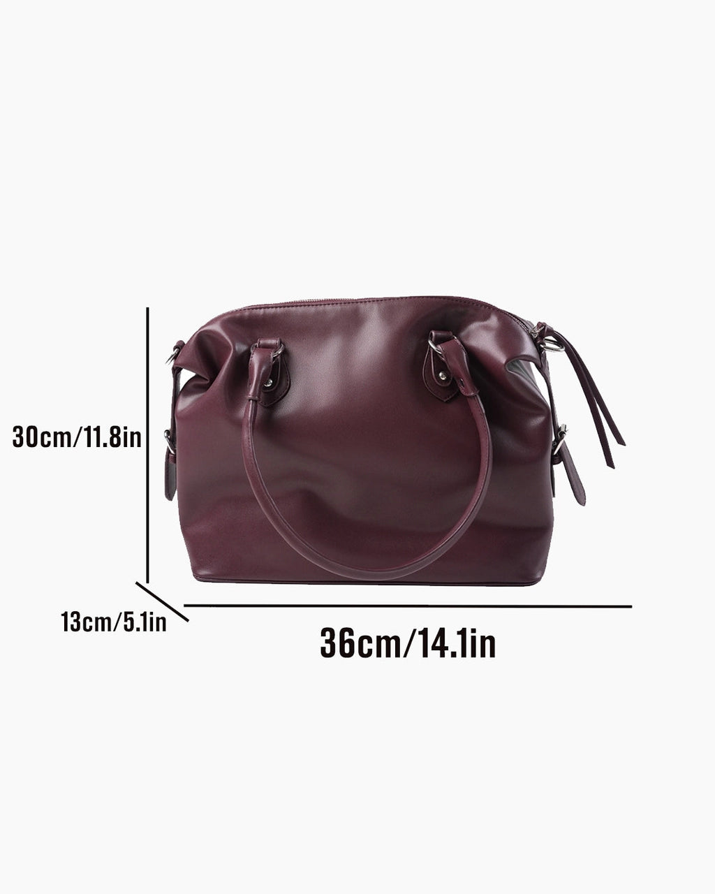 StyleShoot's Multi Zip Tote Handbag in Maroon