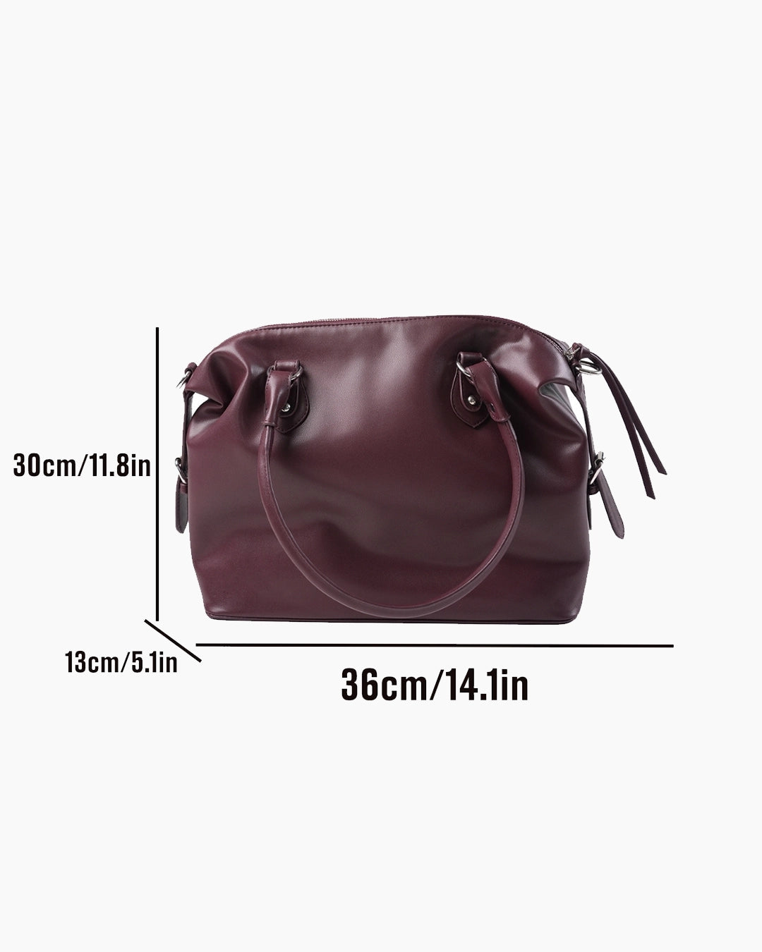 StyleShoot's Multi Zip Tote Handbag in Maroon