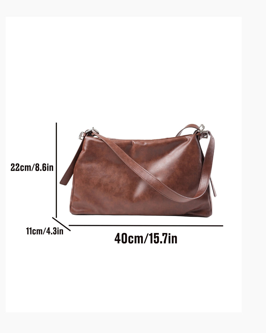 StyleShoot's Relaxed Fit Minimal Shoulder Bag in Chocolate Brown