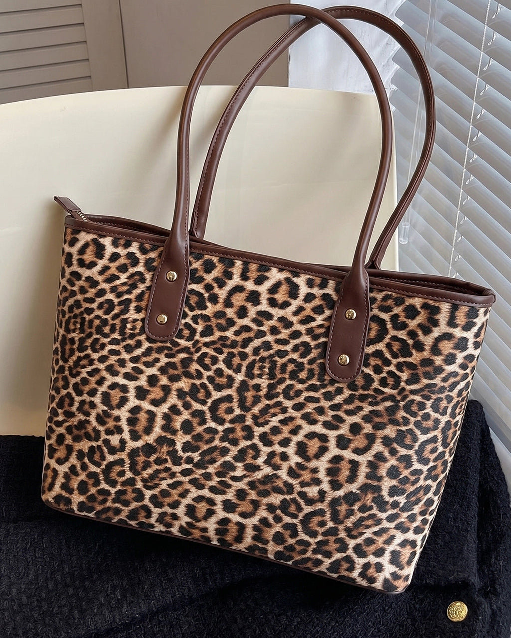 StyleShoot's Leopard Print Tote Bag in Brown