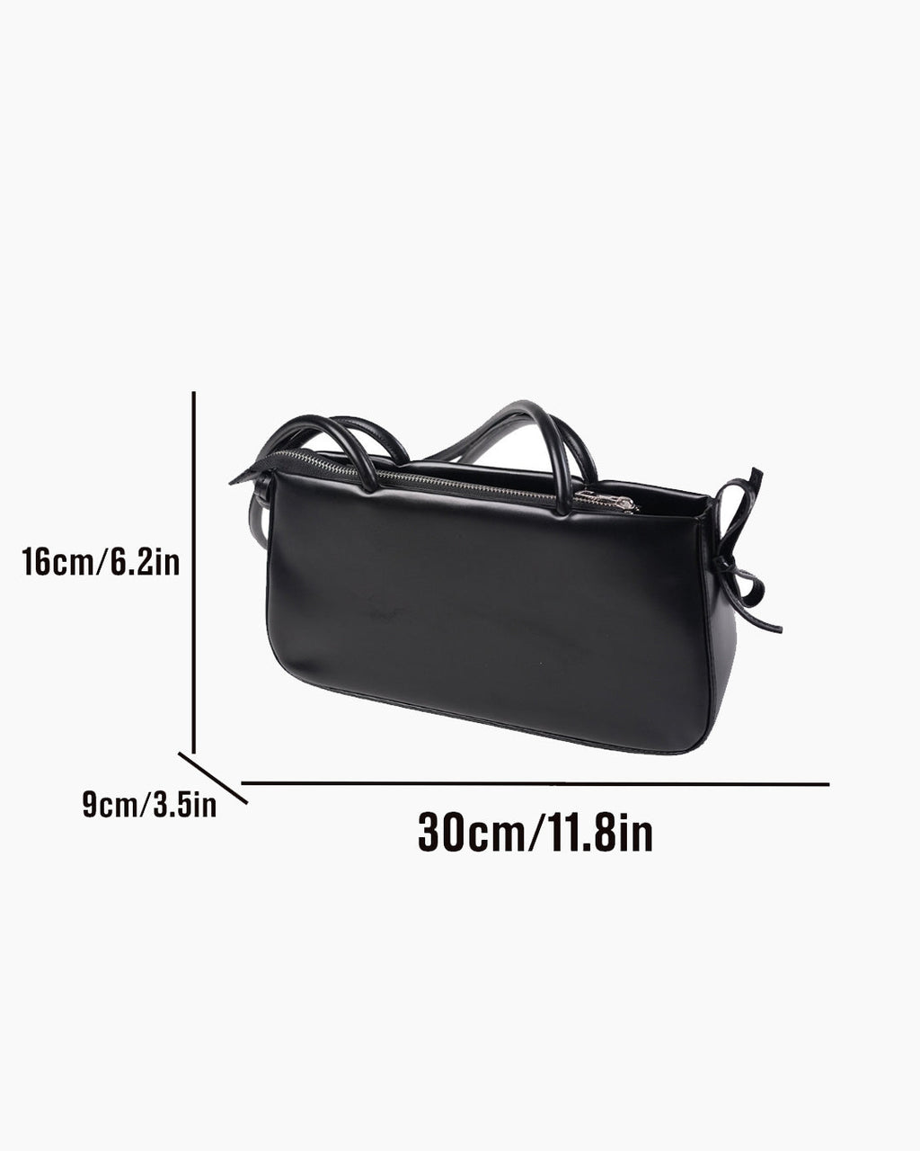 StyleShoot's Cute Bow Tie Detail Shoulder Handbag in Black