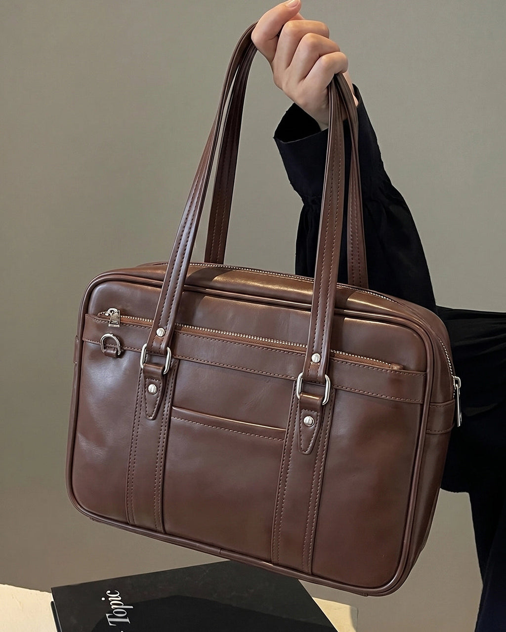StyleShoot's Korean Style Shoulder Work Multipurpose Bag in Chocolate Brown