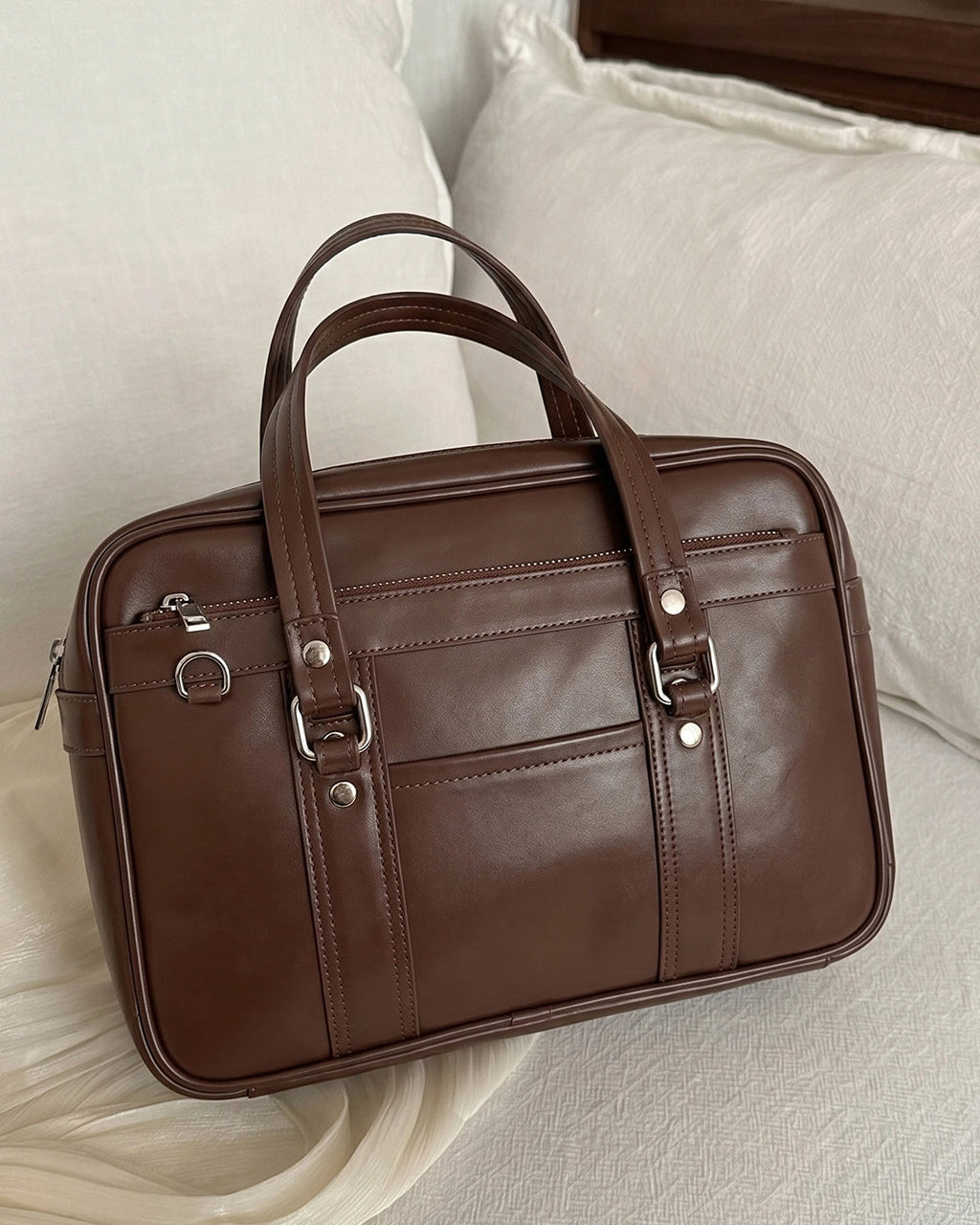 StyleShoot's Korean Style Shoulder Work Multipurpose Bag in Chocolate Brown