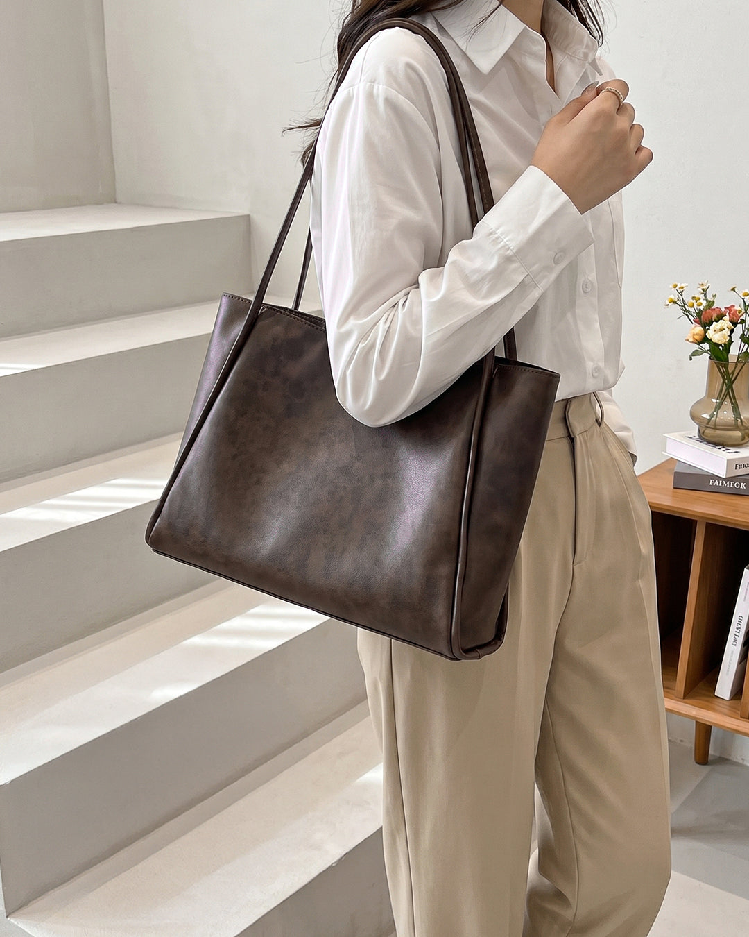 StyleShoot's Urban Slouch Totebag in  Brown