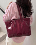 StyleShoot's Versatile Large Capacity Tote Bag in Cherry Red