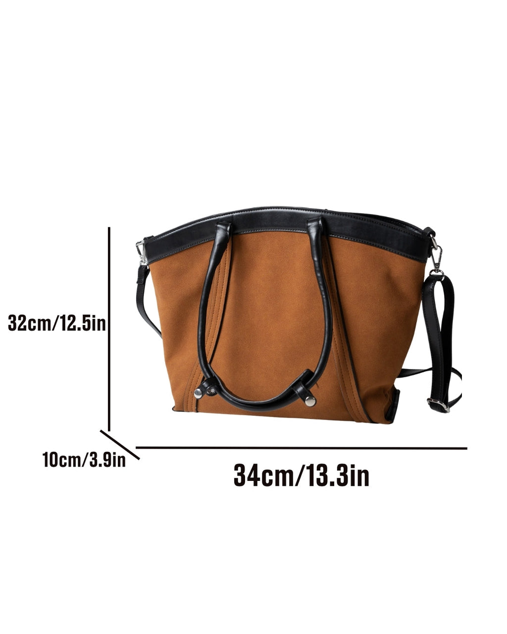 StyleShoot's Detachable Strap Tote Bag in Rust Brown