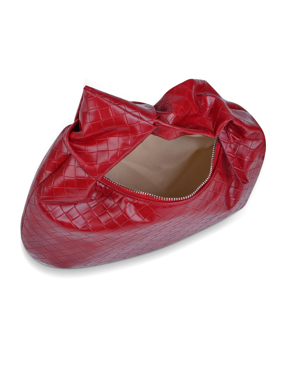 StyleShoot's Puffy Knot Handle Shoulder Bag in Maroon