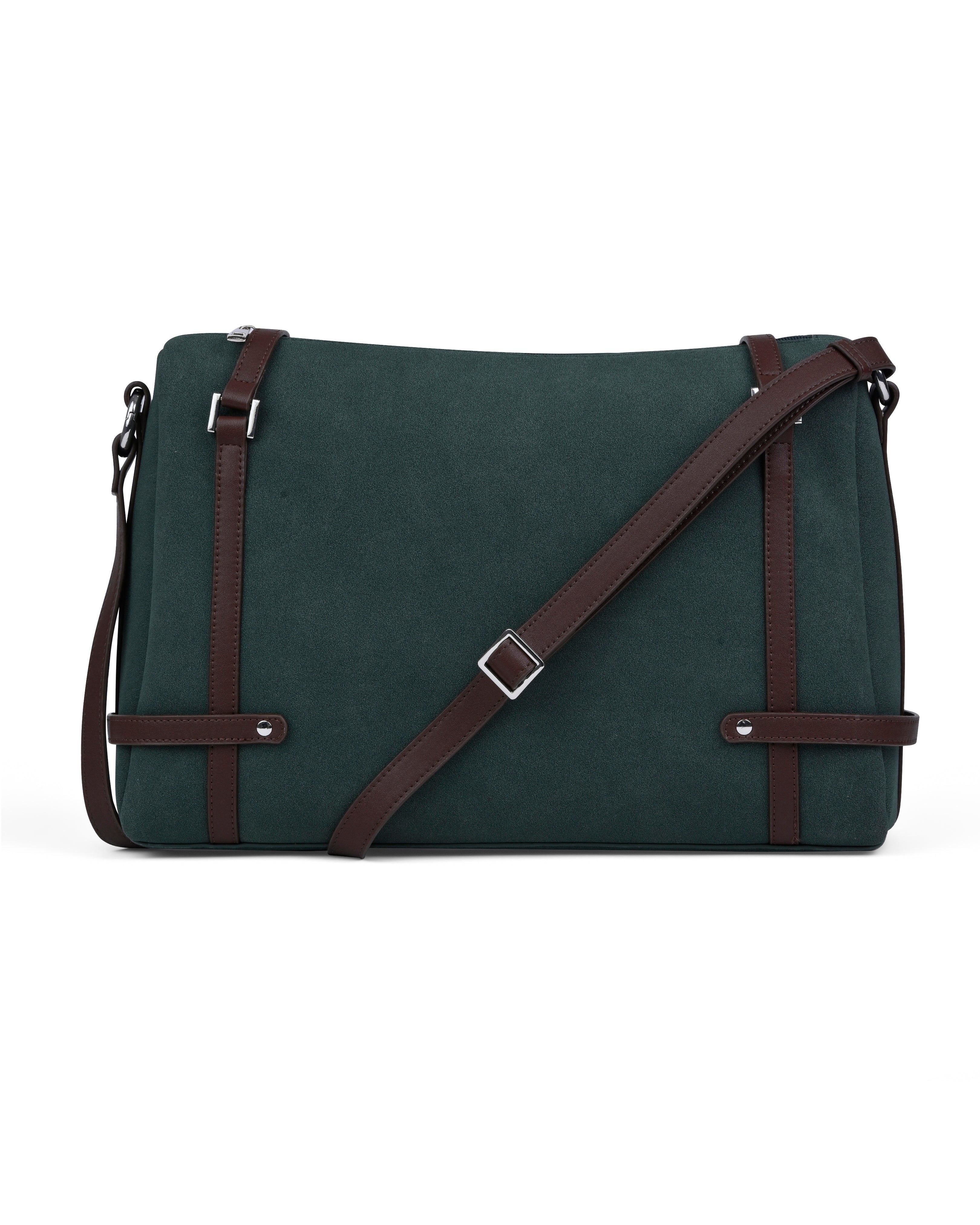 StyleShoot's Soft Structured Shoulder Bag in Olive Green