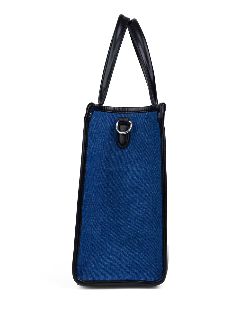 StyleShoot's Tailored Contrast Handle Tote Bag in Denim Blue