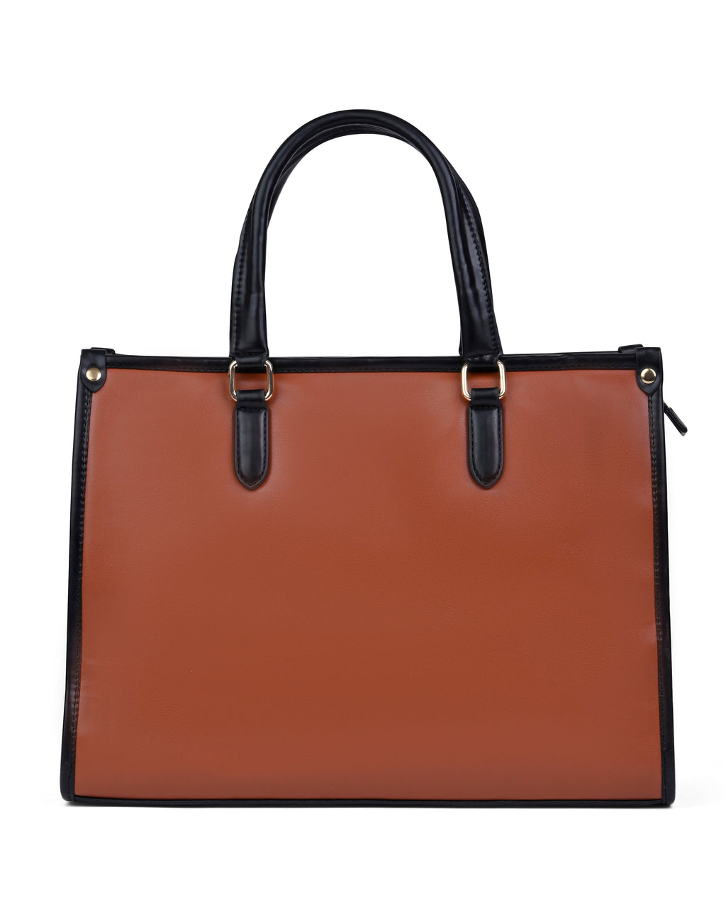 StyleShoot's Tailored Contrast Handle Tote Bag in Brown