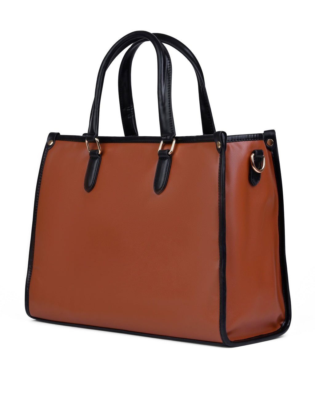 StyleShoot's Tailored Contrast Handle Tote Bag in Brown