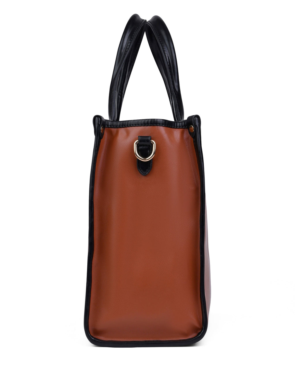 StyleShoot's Tailored Contrast Handle Tote Bag in Brown