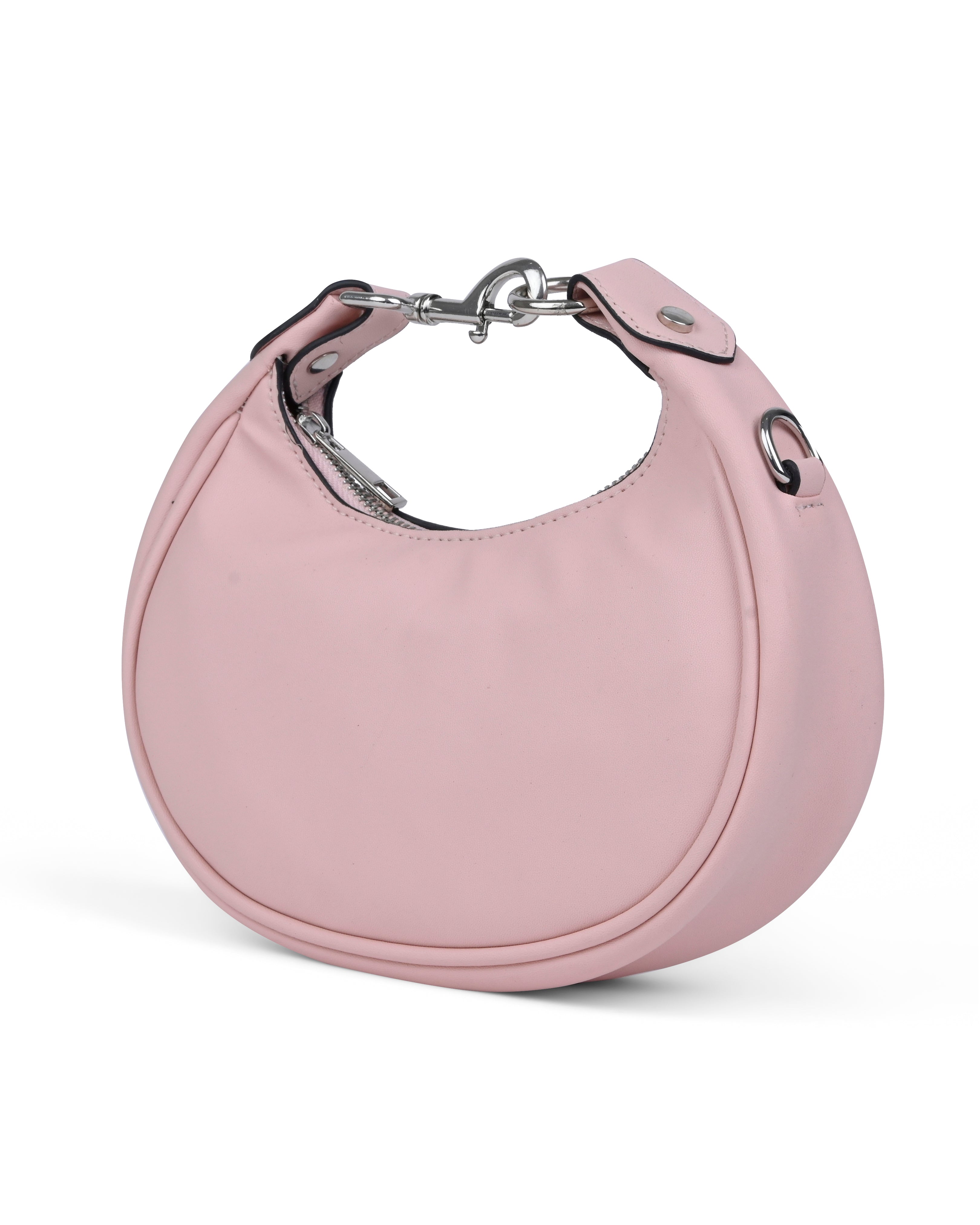 StyleShoot's Stylish Crescent Carry Sling Bag in Baby Pink
