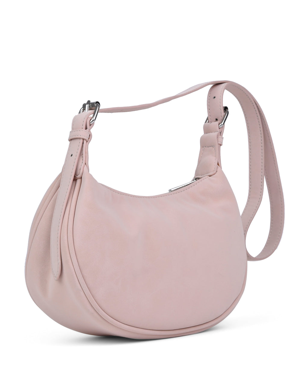 StyleShoot's Minimal Curved Shoulder Bag in Beige