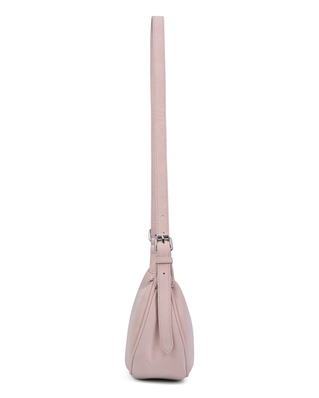 StyleShoot's Minimal Curved Shoulder Bag in Beige