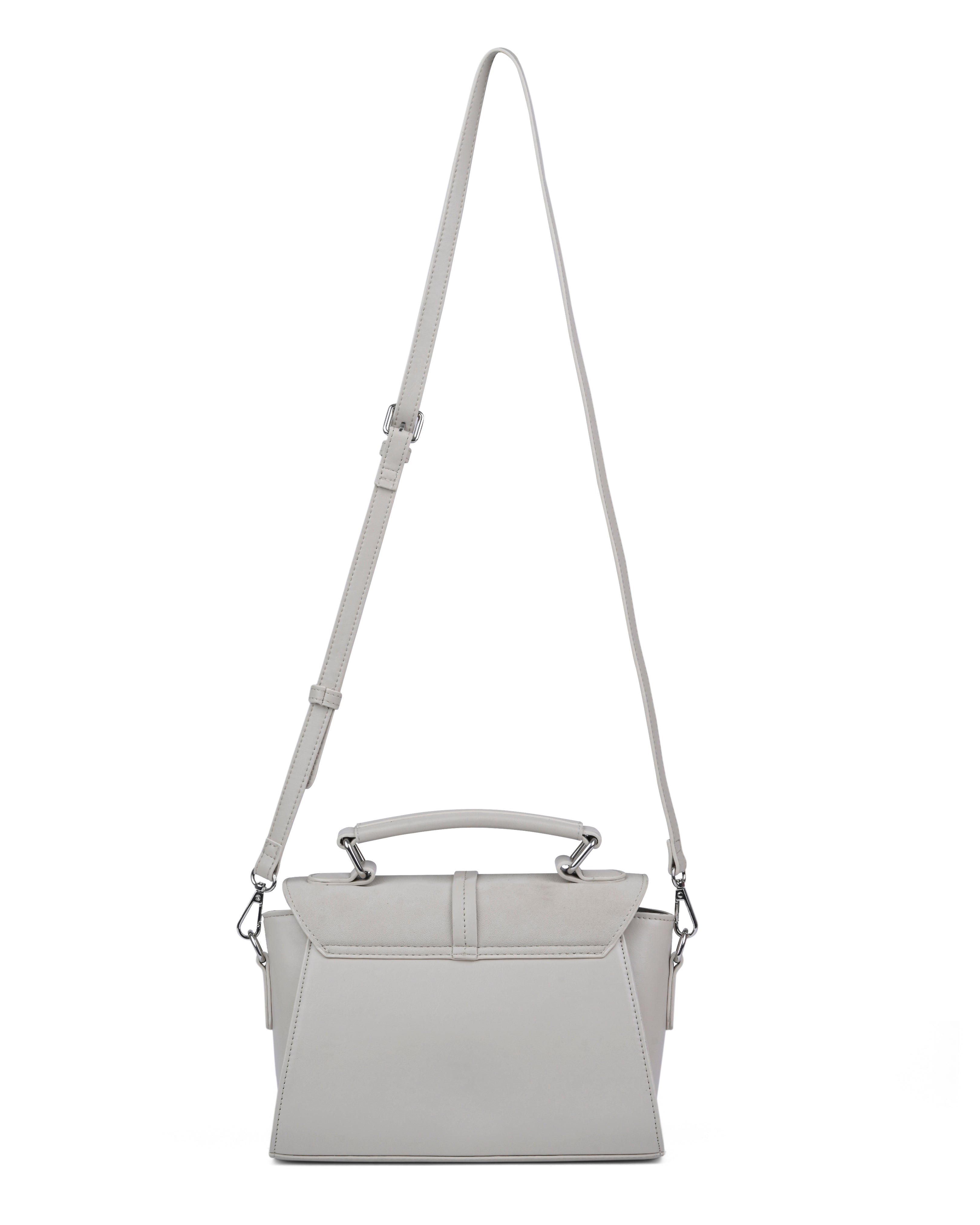 StyleShoot's Vintage Style Top Handle Crossbody Sling Bag in Cream
