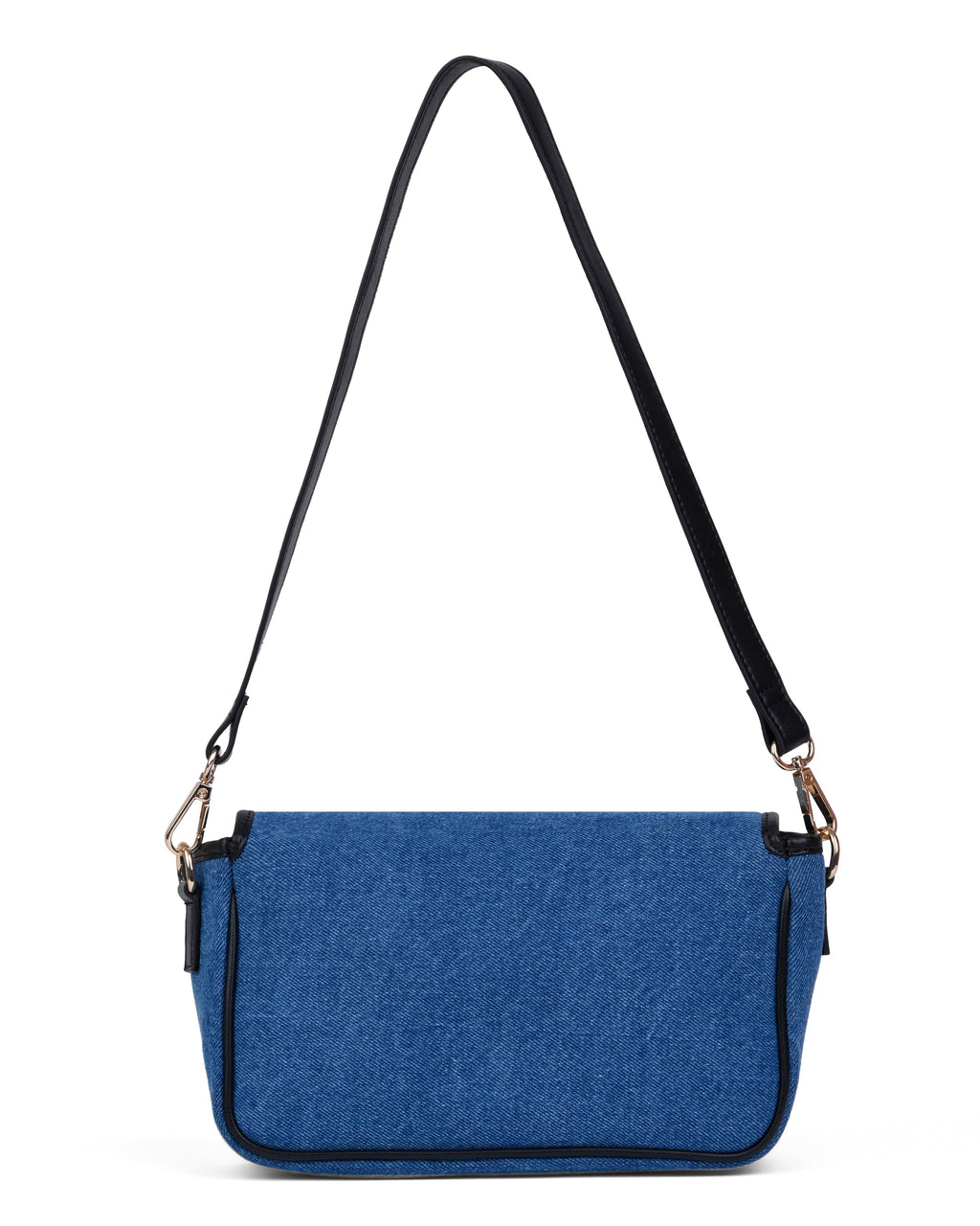 StyleShoot's Turn Lock Denim Crossbody Sling Bag in Blue