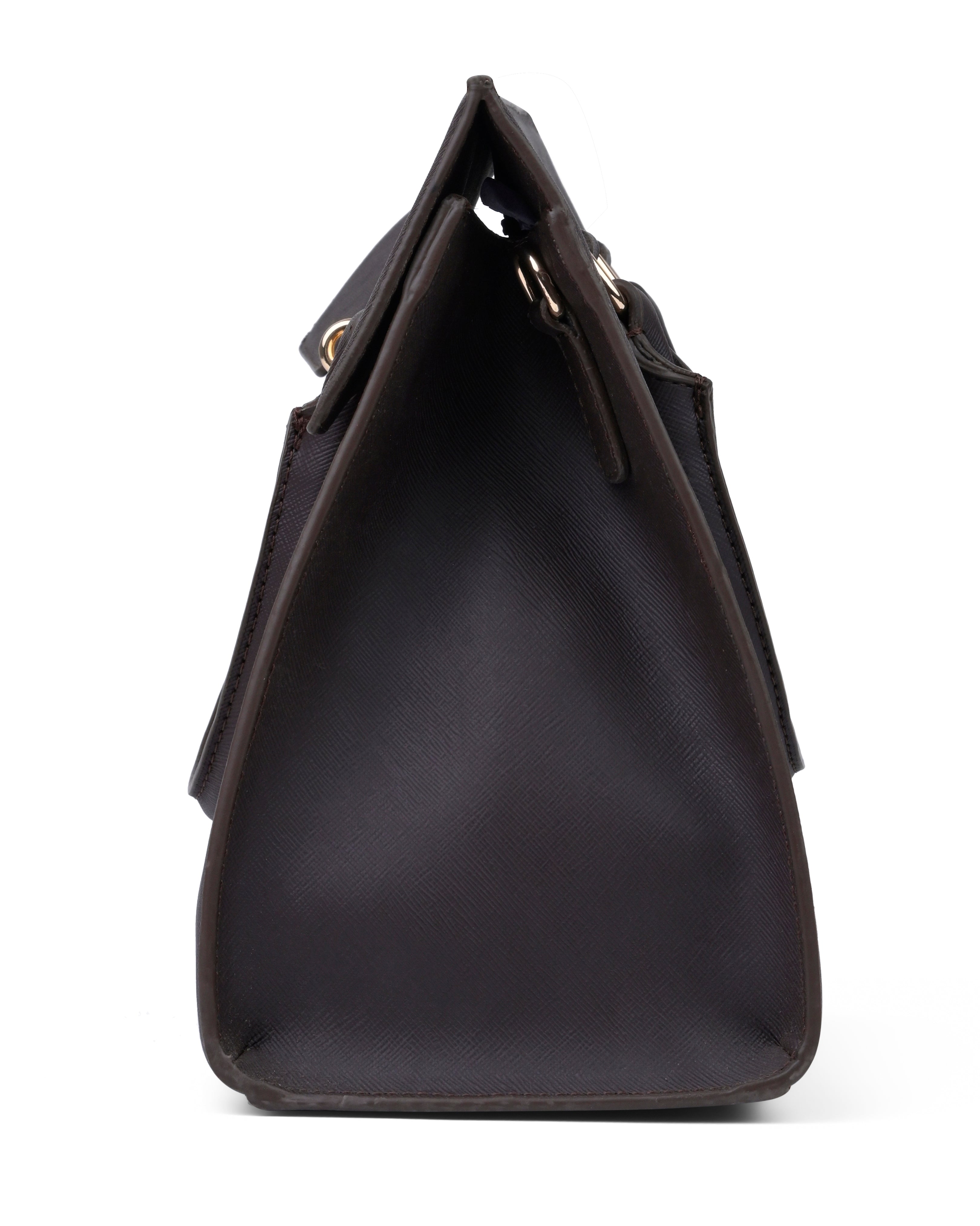 StyleShoot's Fashion Buckle Strap Office Shoulder Bag in Cocoa Brown