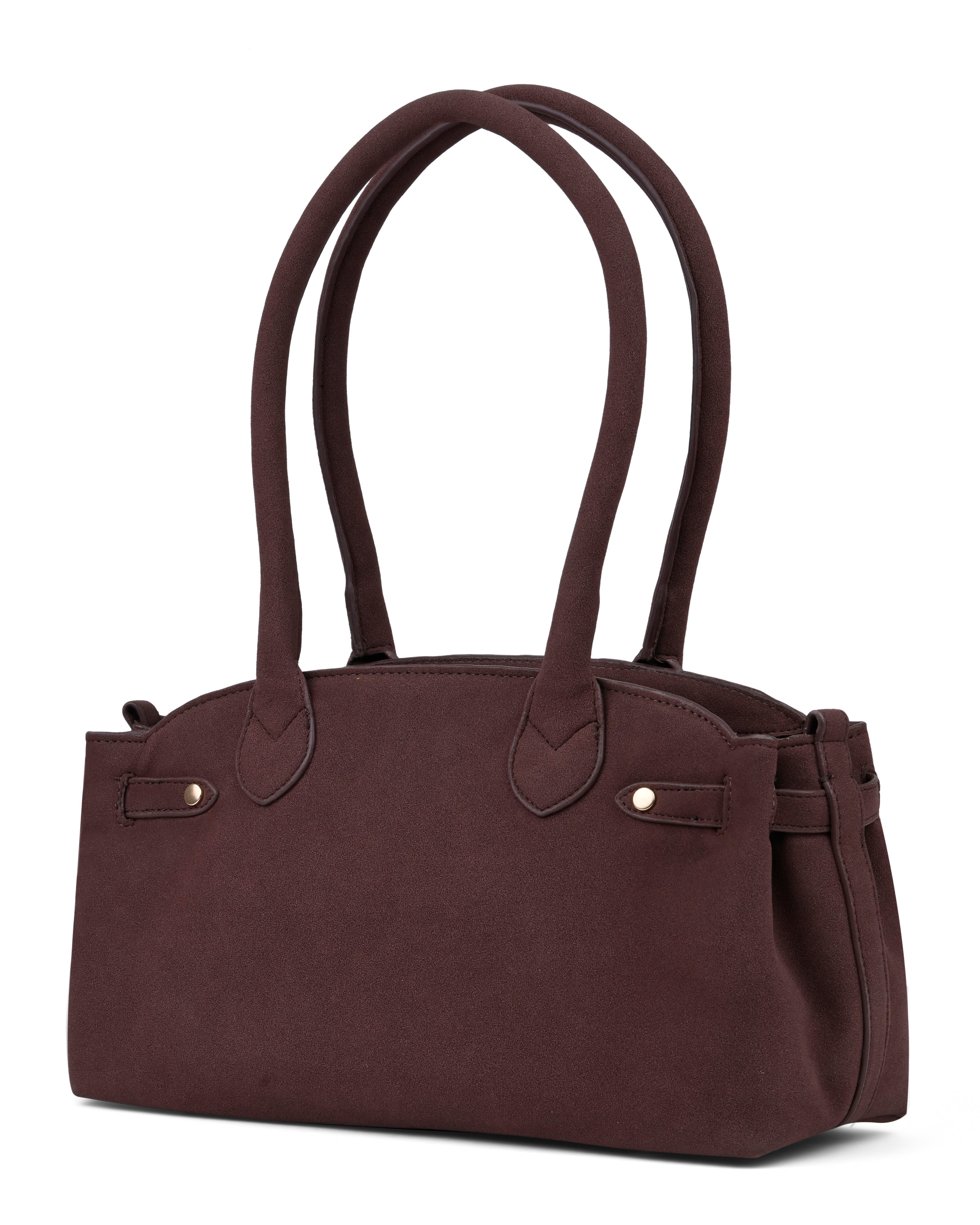 StyleShoot's Classic City Shoulder Bag in Chocolate Brown