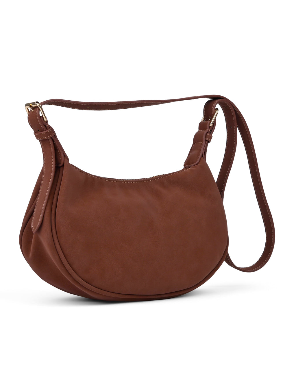 StyleShoot's Chic Minimal Shoulder Bag in Caramel Brown