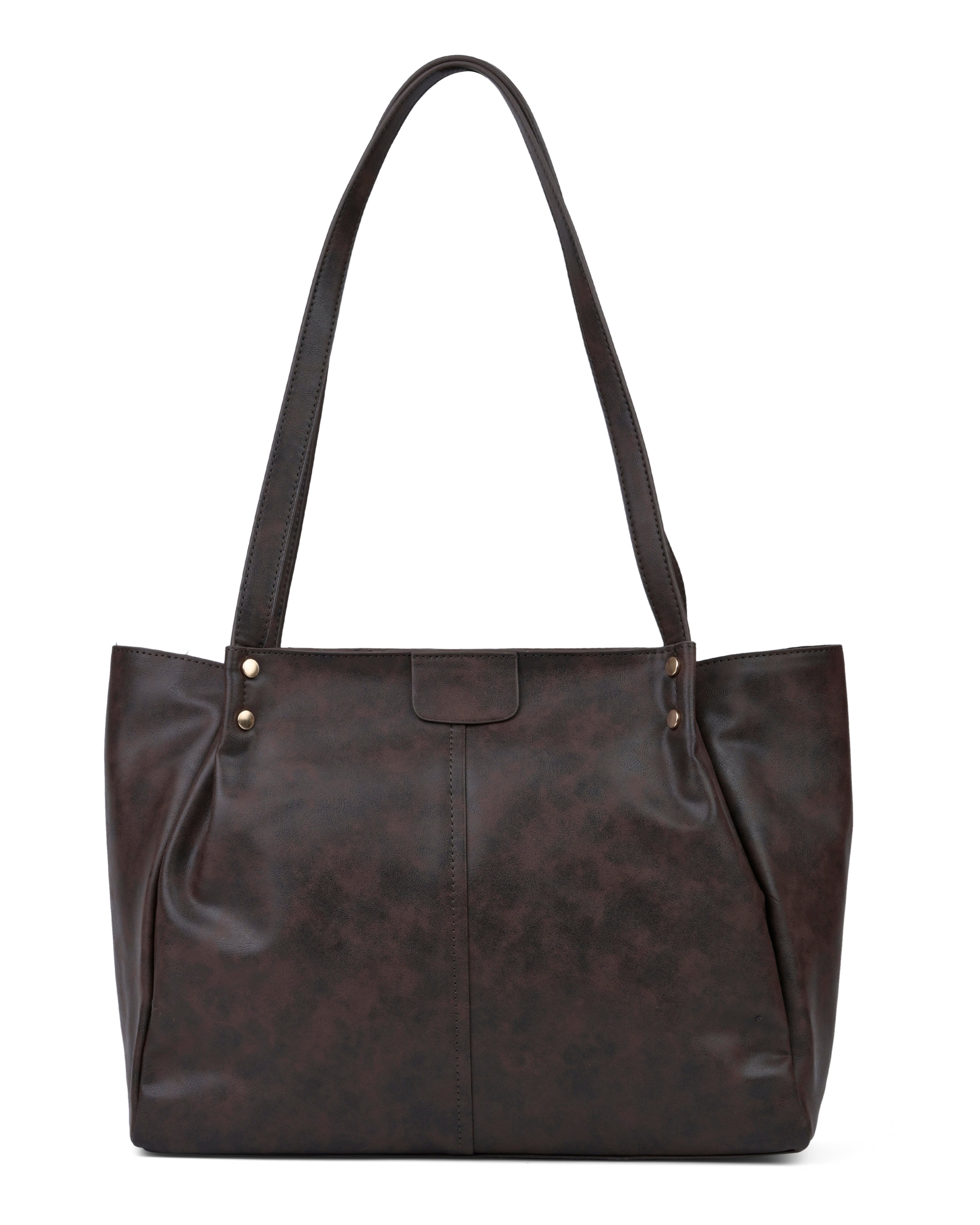 StyleShoot's Spacious Everyday Shoulder Tote in Cocoa Brown