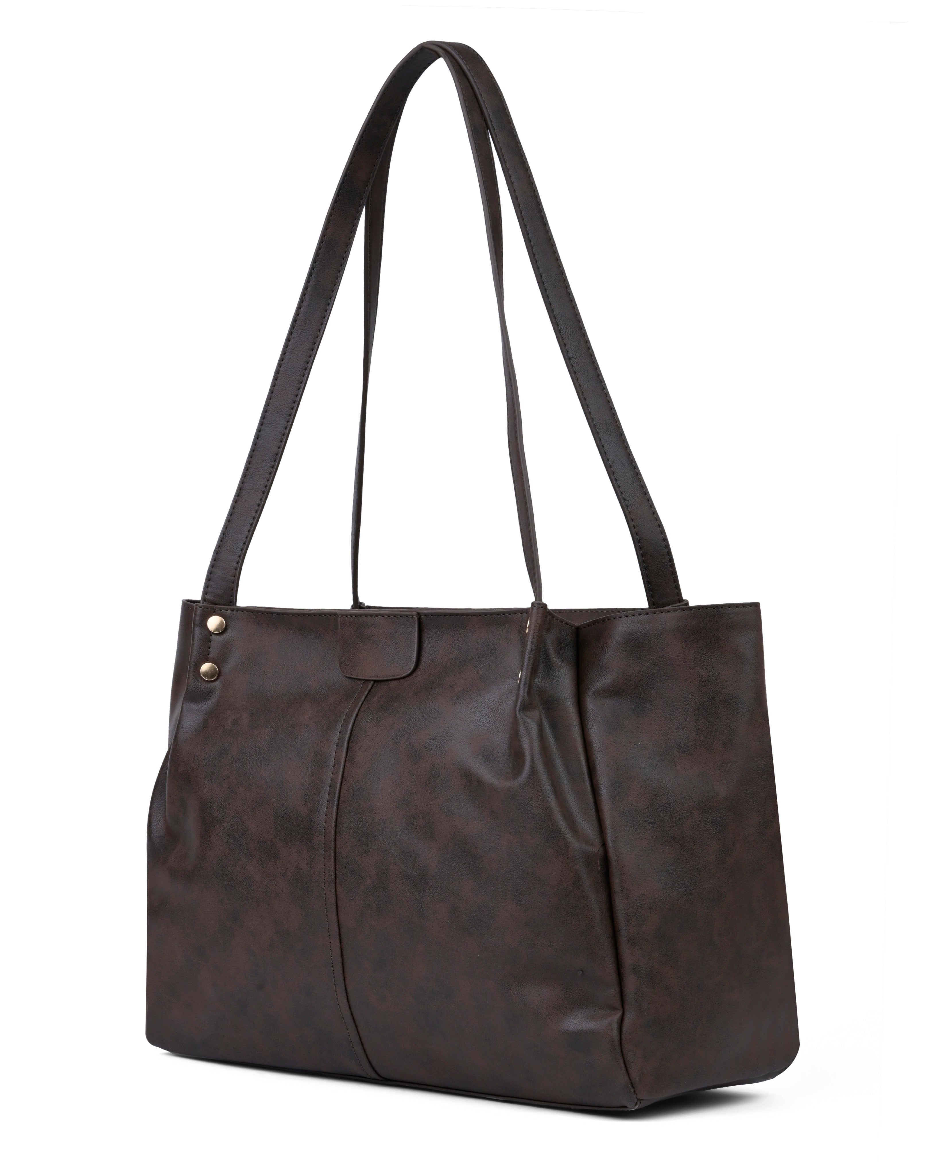 StyleShoot's Spacious Everyday Shoulder Tote in Cocoa Brown