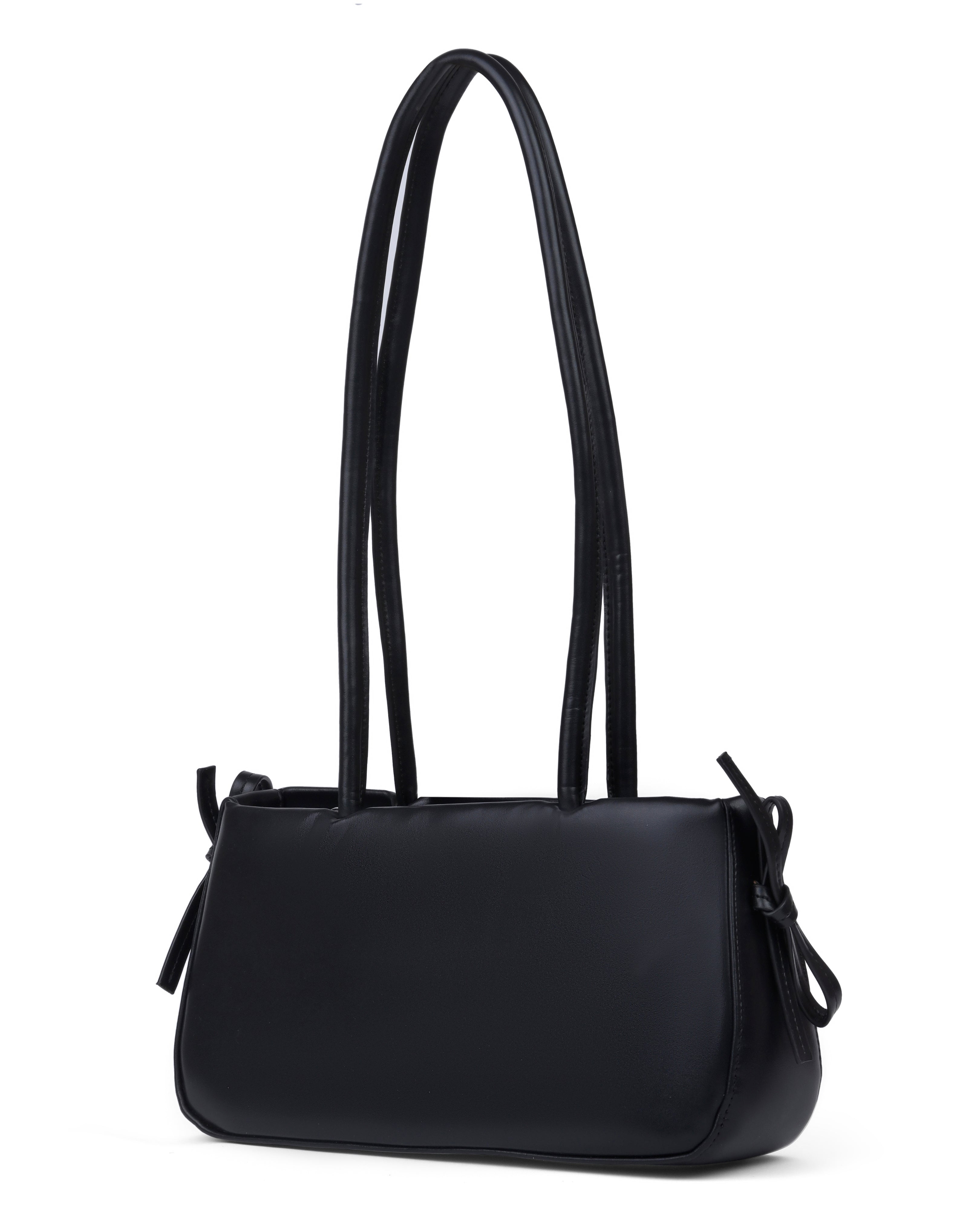 StyleShoot's Cute Bow Tie Detail Shoulder Handbag in Black