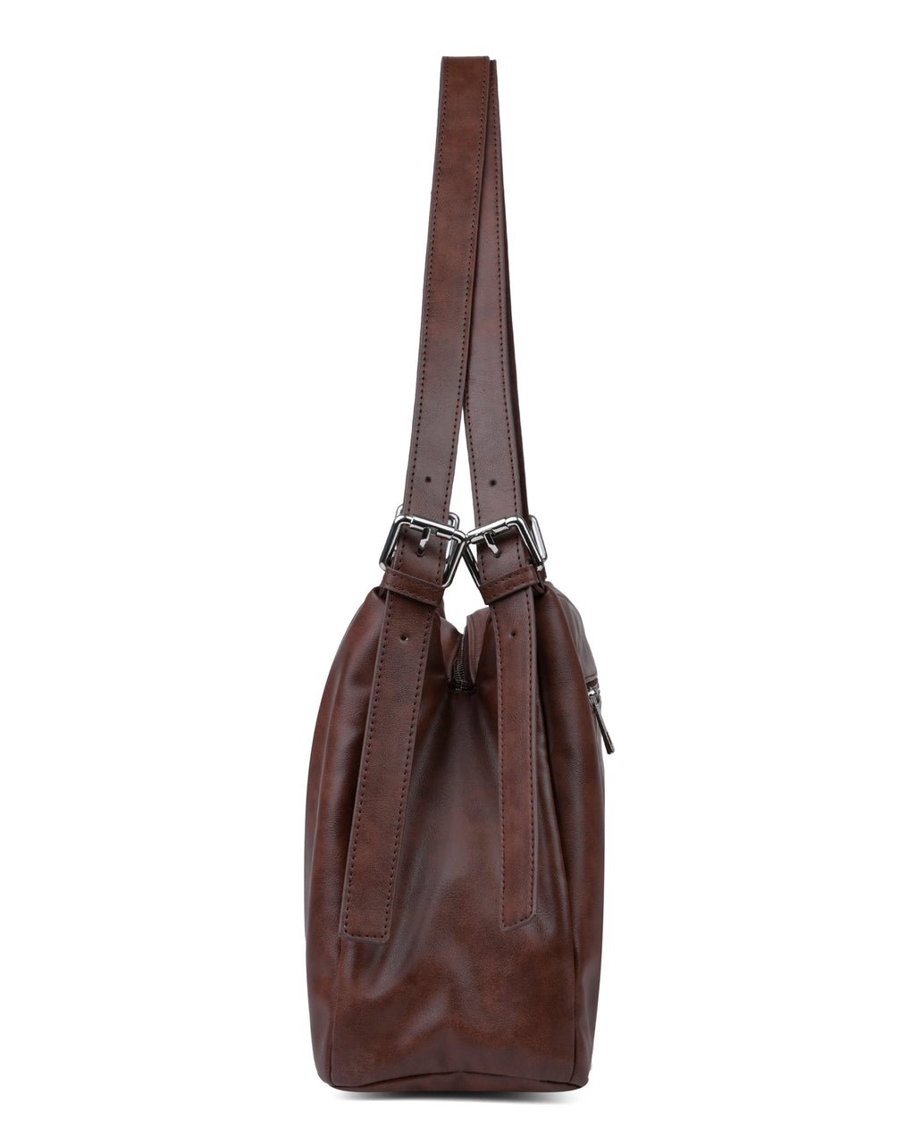 StyleShoot's Relaxed Fit Minimal Shoulder Bag in Chocolate Brown