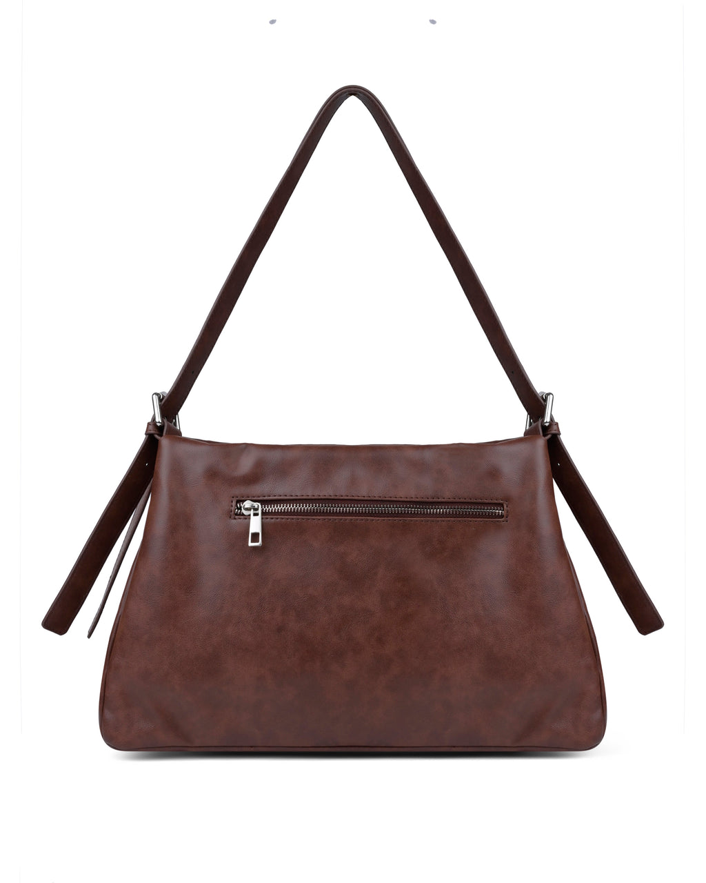 StyleShoot's Relaxed Fit Minimal Shoulder Bag in Chocolate Brown