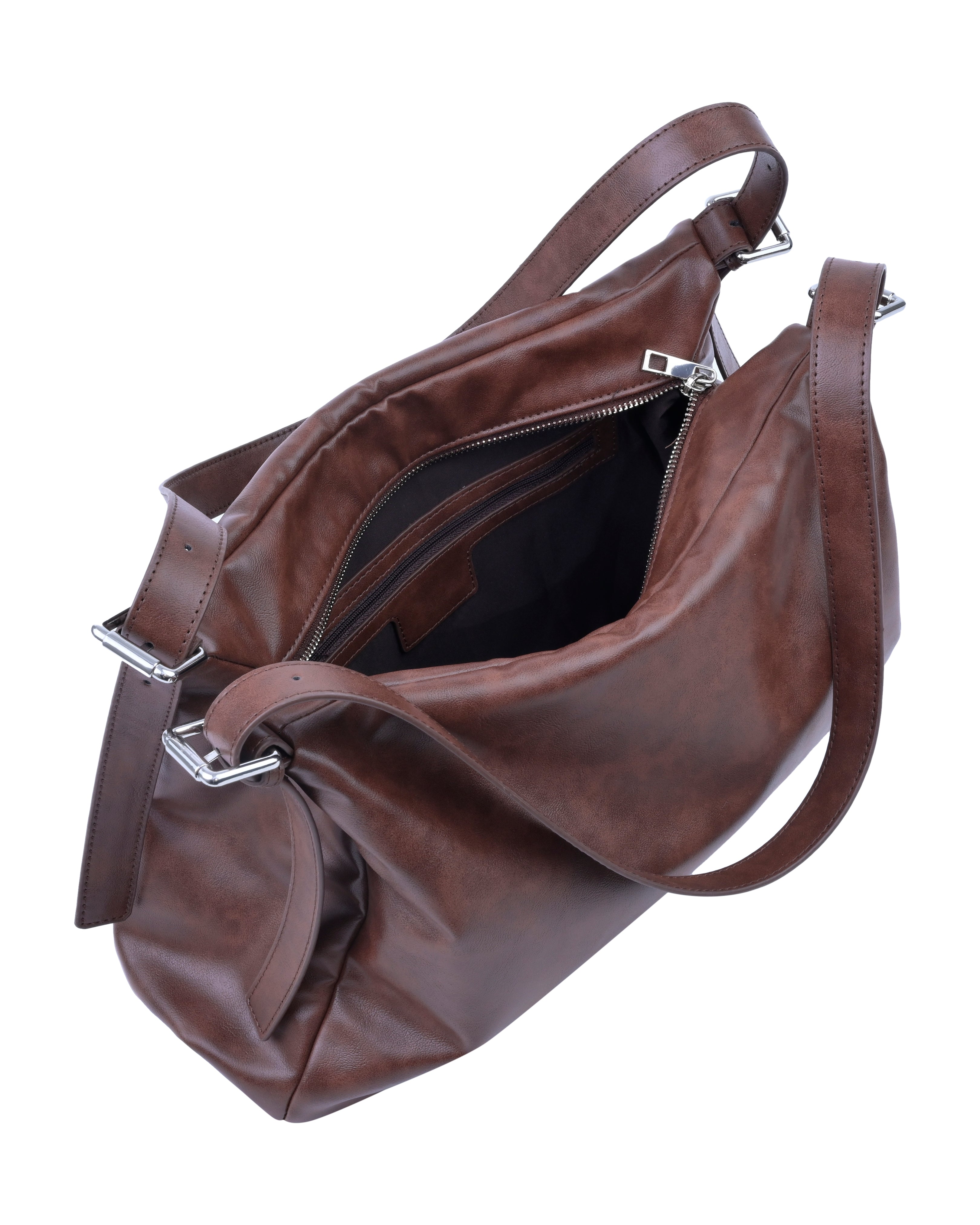 StyleShoot's Relaxed Fit Minimal Shoulder Bag in Chocolate Brown