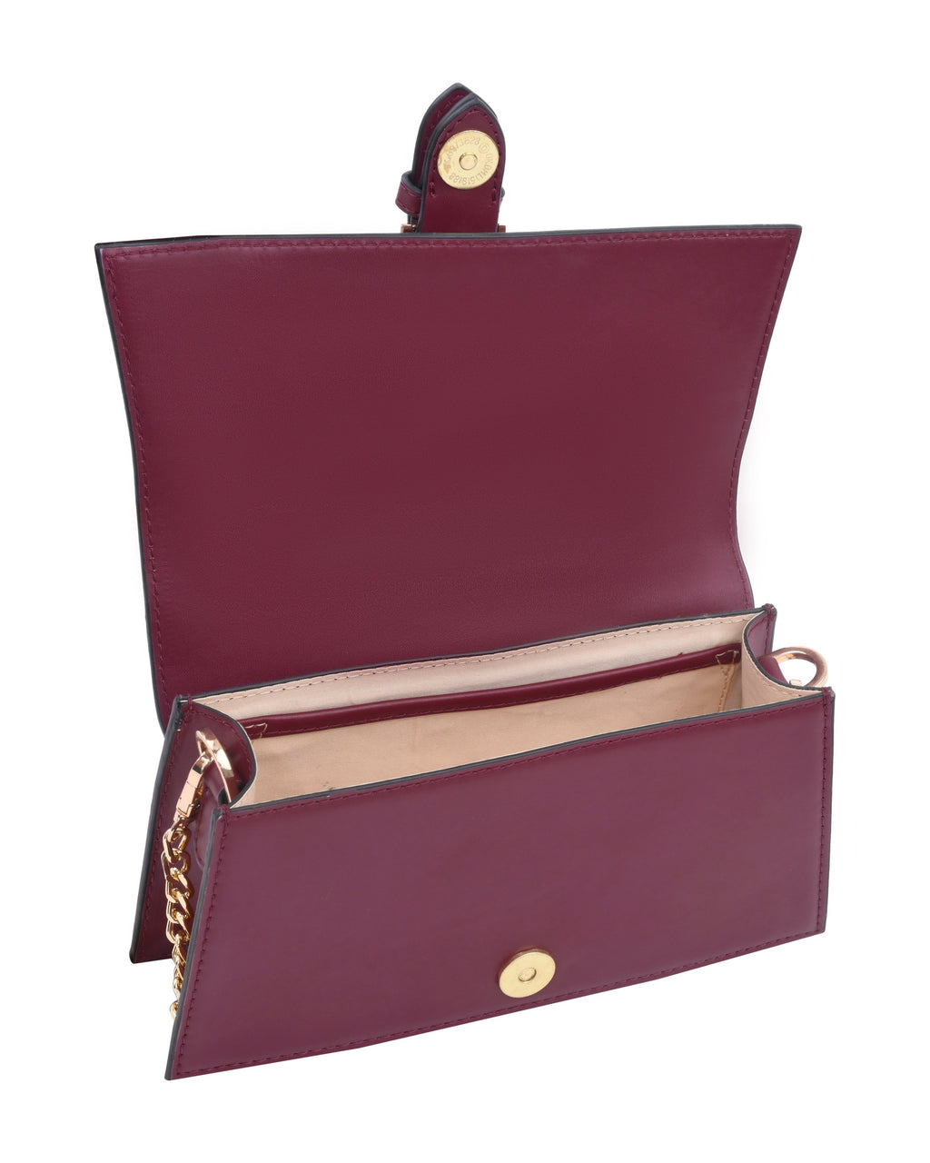 StyleShoot's Chain Strap Top Handle Sling Bag in Cherry Red