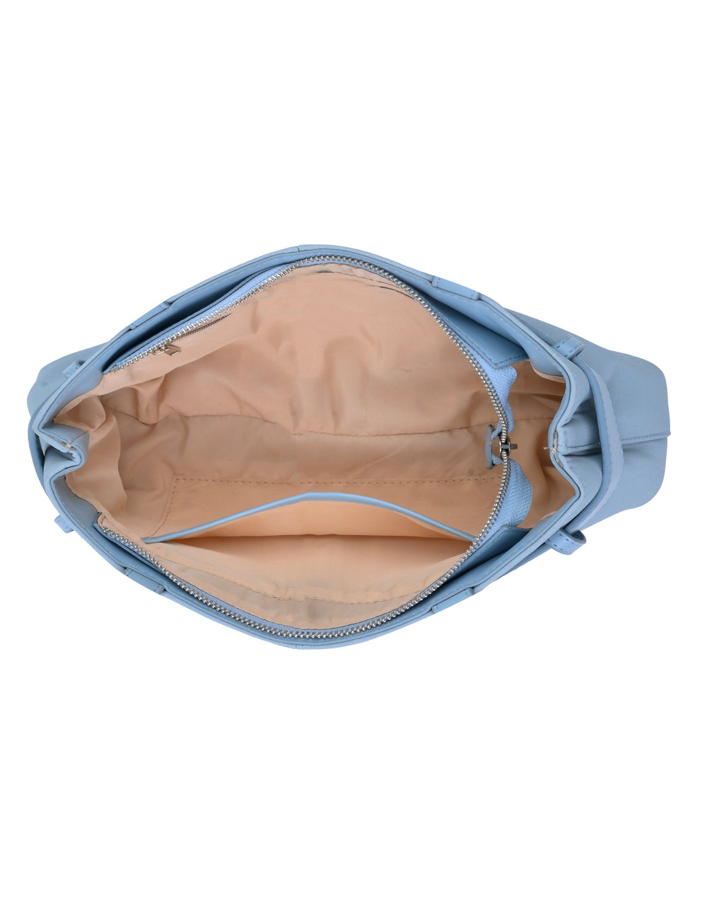 StyleShoot's Buckle Detail Structured Shoulder Bag in Baby Blue