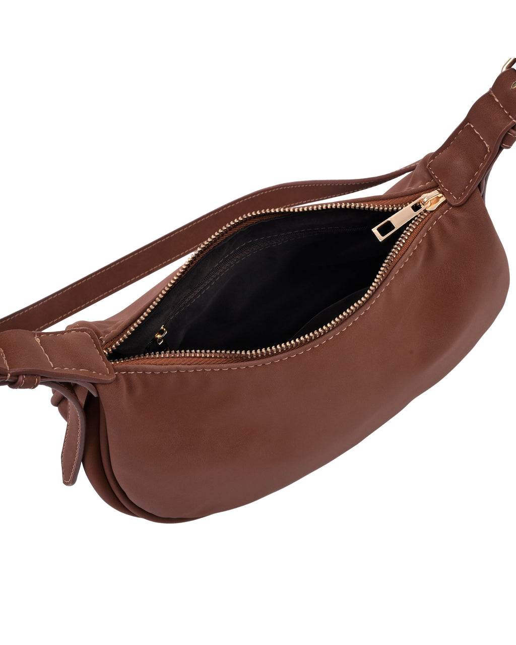 StyleShoot's Chic Minimal Shoulder Bag in Caramel Brown