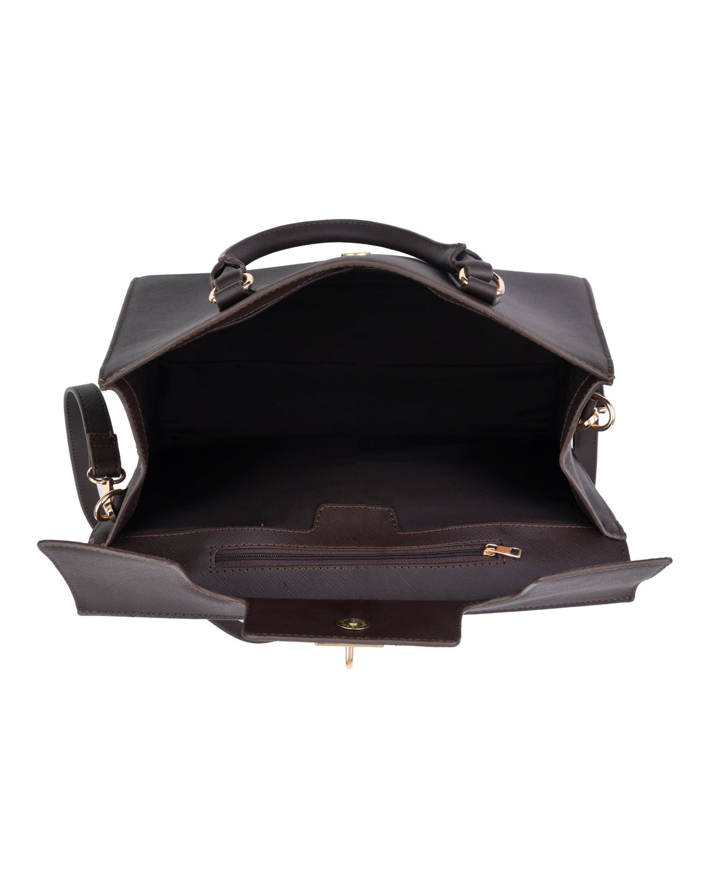 StyleShoot's Fashion Buckle Strap Office Shoulder Bag in Cocoa Brown