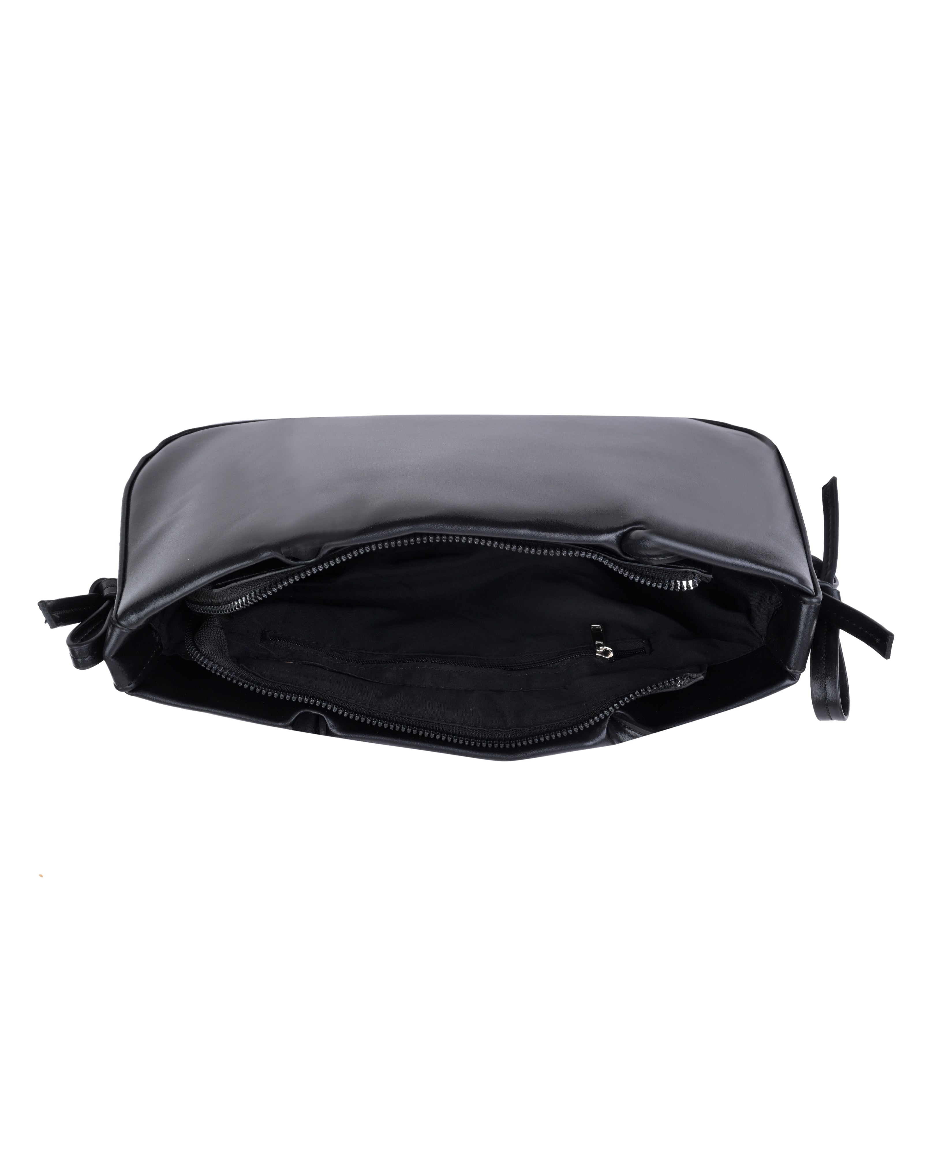 StyleShoot's Cute Bow Tie Detail Shoulder Handbag in Black
