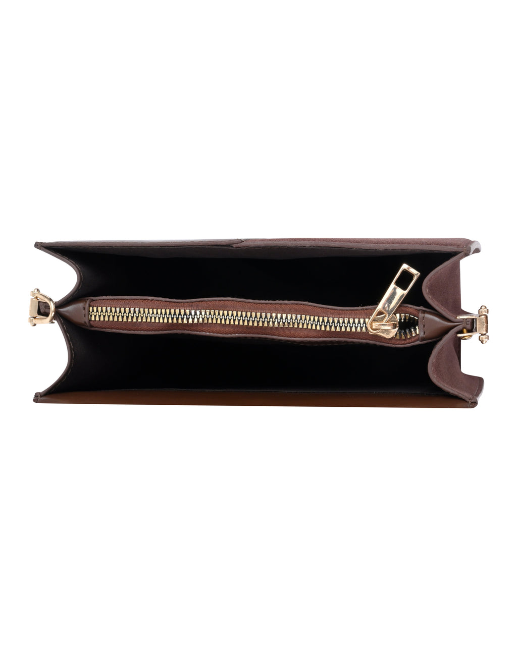 StyleShoot's Refined Top Handle Sling Bag in Brown