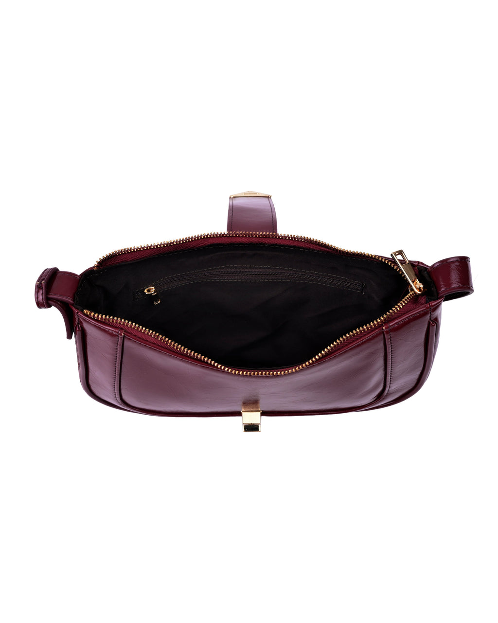 StyleShoot's Elegant Patent Finish Shoulder Bag in Cherry Red