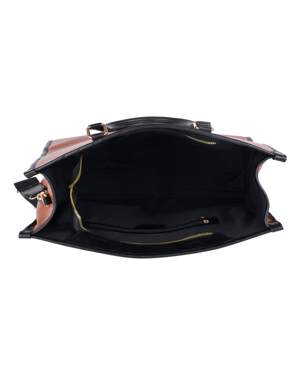 StyleShoot's Tailored Contrast Handle Tote Bag in Brown